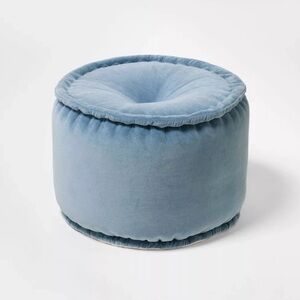 Cotton Velvet Pouf Blue— Threshold Designed with Studio McGee